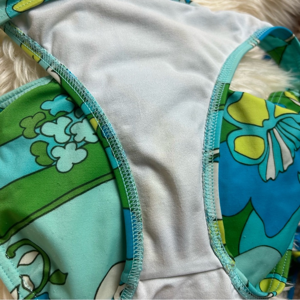 Y2K Billabong Blue & Green Flower Bikini Sz Medium - Picture 8 of 8